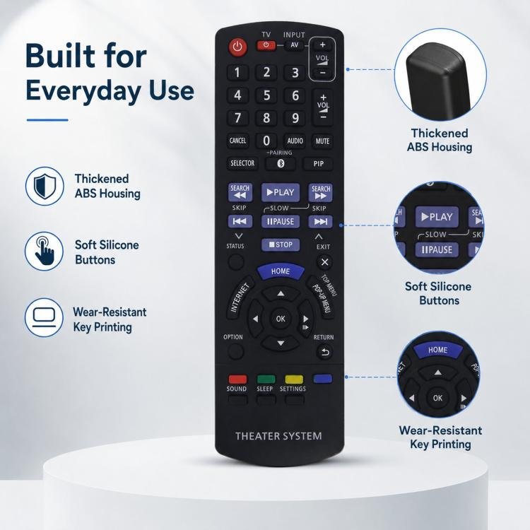 Replacement Remote Control For Panasonic Blu-ray Disc DVD Player & Theater System, N2QAYB000736...