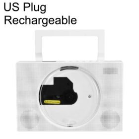 Kecag KC-606 Portable CD Player Home Bluetooth Music Player, White Plug-in, Black Plug-in...