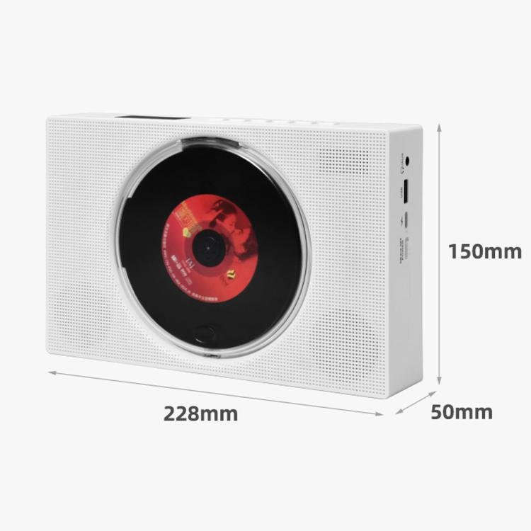 Kecag KC-606 Portable CD Player Home Bluetooth Music Player, White Plug-in, Black Plug-in...
