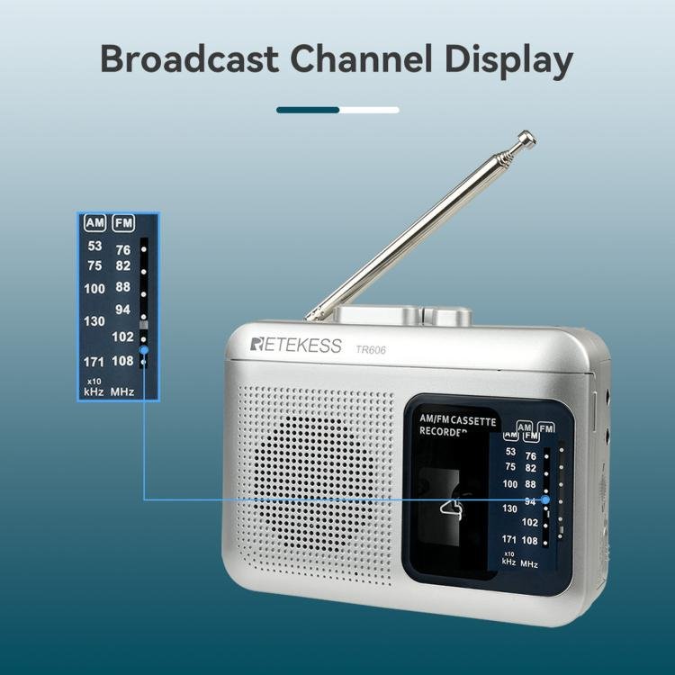 RETEKESS TR606 Retro Portable Cassette Player Radio