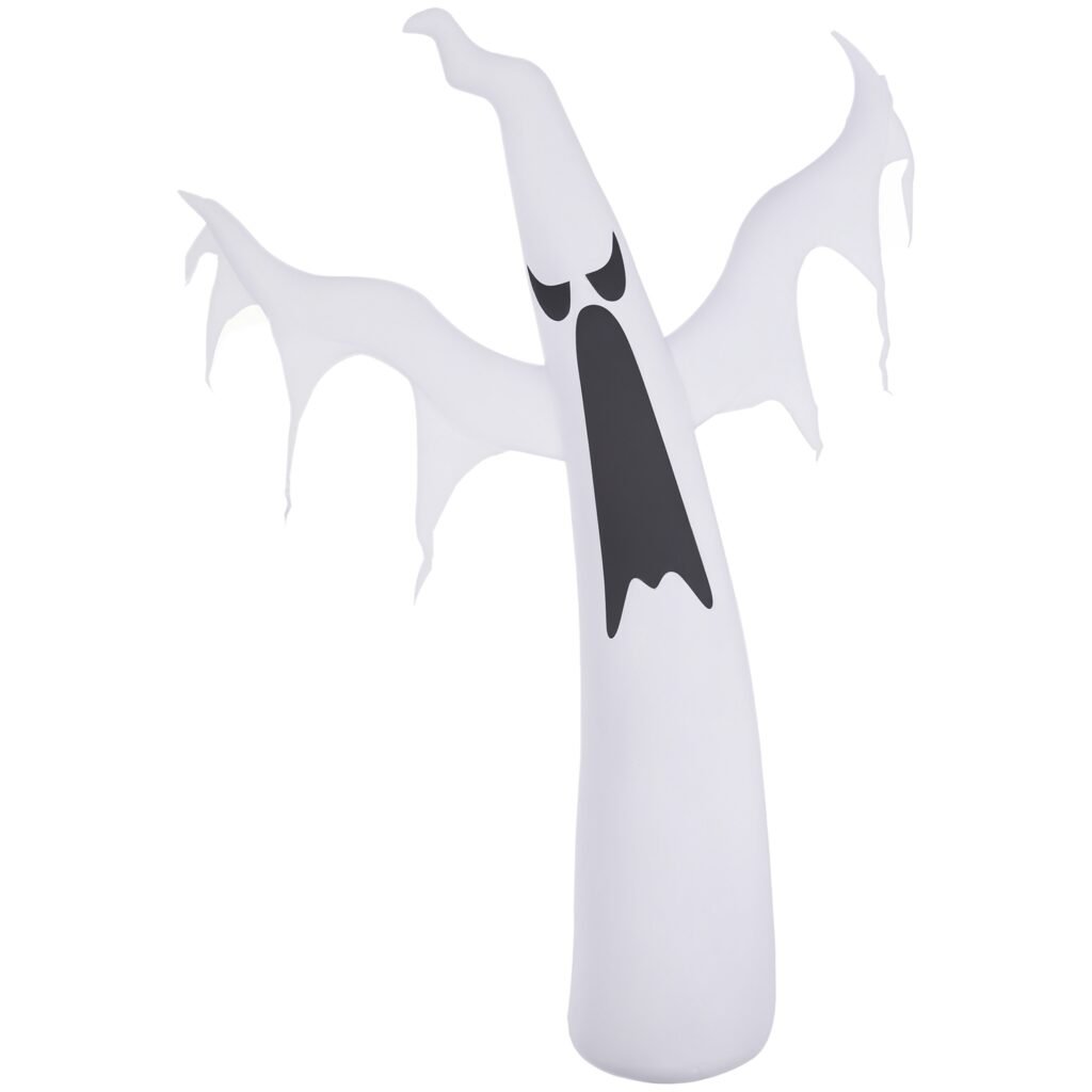 6 FT Halloween Inflatable Ghost Outdoor Decoration with Built-in White LED Lights, IP44 Weather-Resistant Blow Up Ghost with Stakes and Tether Ropes f