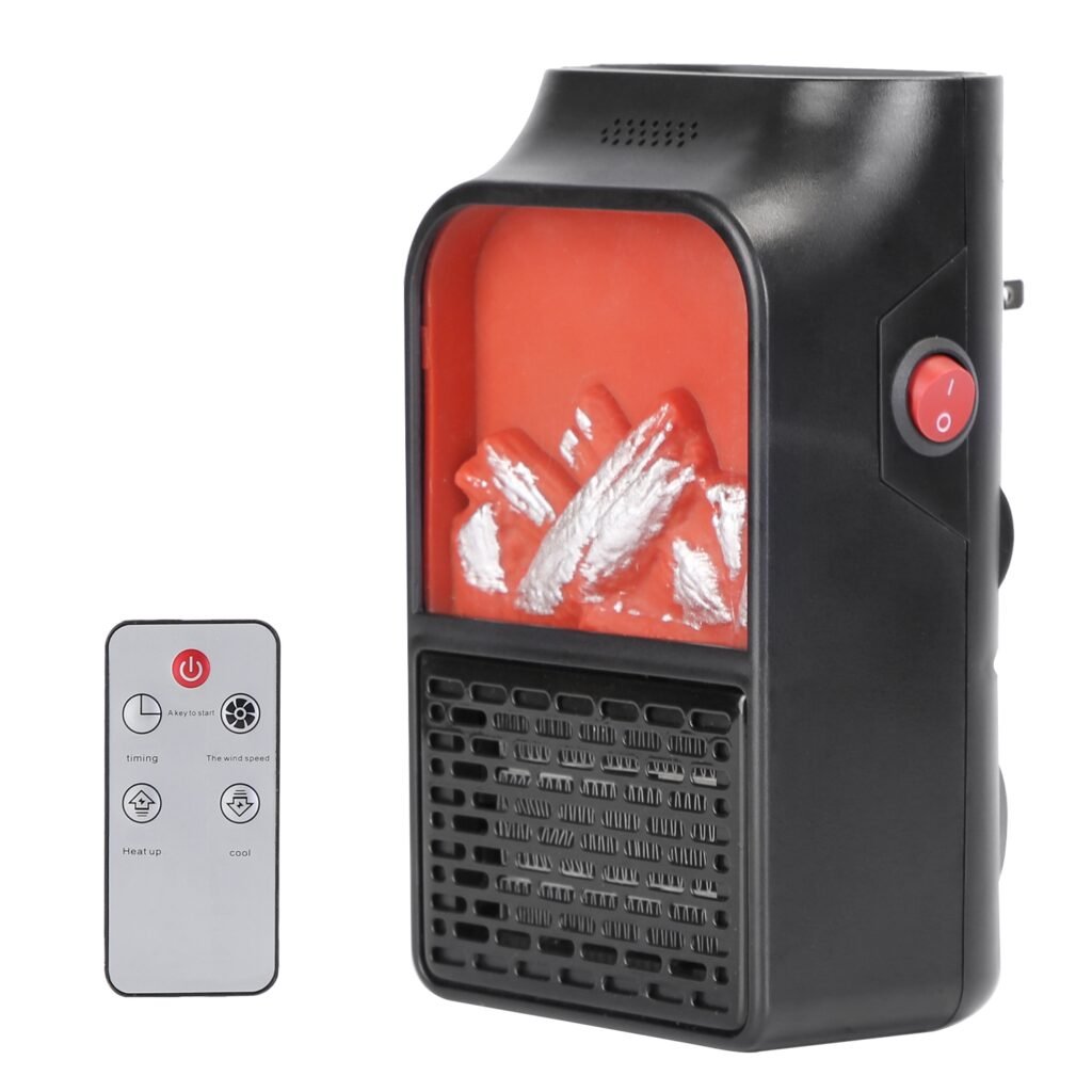 800W Plug-In Space Heater Wall Outlet Heater with 360° Rotatable Plug Adjustable Temperature 2 Wind Speeds Remote Control 800W Plug-In Space Heater Wall Outlet Heater with 360° Rotatable Plug Adjustable Temperature 2 Wind Speeds Remote Control