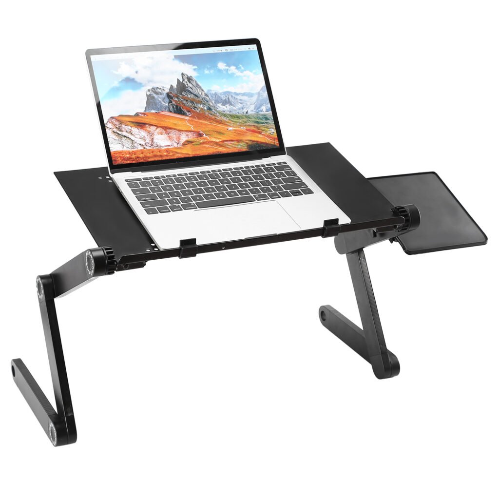 Foldable Laptop Table Bed Notebook Desk with Mouse Board Aluminum Alloy Breakfast Snacking Tray for Home Office Travel Use Foldable Laptop Table Bed Notebook Desk with Mouse Board Aluminum Alloy Breakfast Snacking Tray for Home Office Travel Use