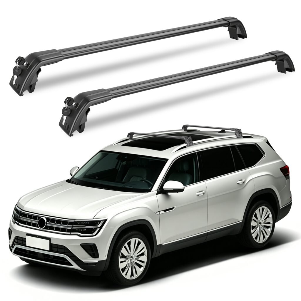 Roof Rack Cross Bars Fit for Volkswagen Atlas 2022-2026 with Factory Raised Side Rails Lockable Aluminum Roof Rack Crossbars With Locks Anti-Theft Car Roof Rack Cross Bars Fit for Volkswagen Atlas 2022-2026 with Factory Raised Side Rails Lockable Aluminum Roof Rack Crossbars With Locks Anti-Theft Car