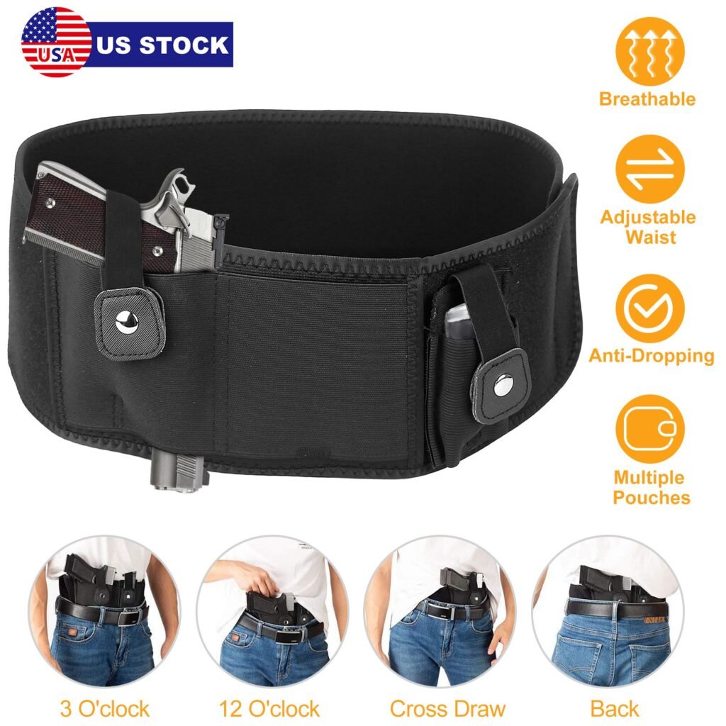 Belly Band Gun Holster Adjustable Waist Carry Tactical Pistol Pouch Breathable Neoprene Gun Belt Bag Belly Band Gun Holster Adjustable Waist Carry Tactical Pistol Pouch Breathable Neoprene Gun Belt Bag