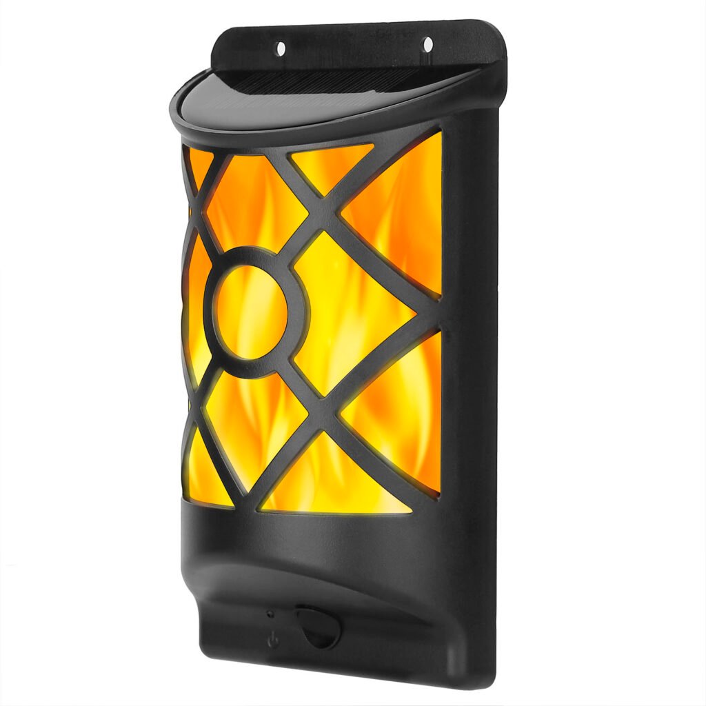 Flame Solar Lights Outdoor 96 LEDs Waterproof Flickering Flame Wall Mount Lamp Auto On Off Sensor Decorative Landscape Night Lamp For Deck Patio Yard Flame Solar Lights Outdoor 96 LEDs Waterproof Flickering Flame Wall Mount Lamp Auto On Off Sensor Decorative Landscape Night Lamp For Deck Patio Yard