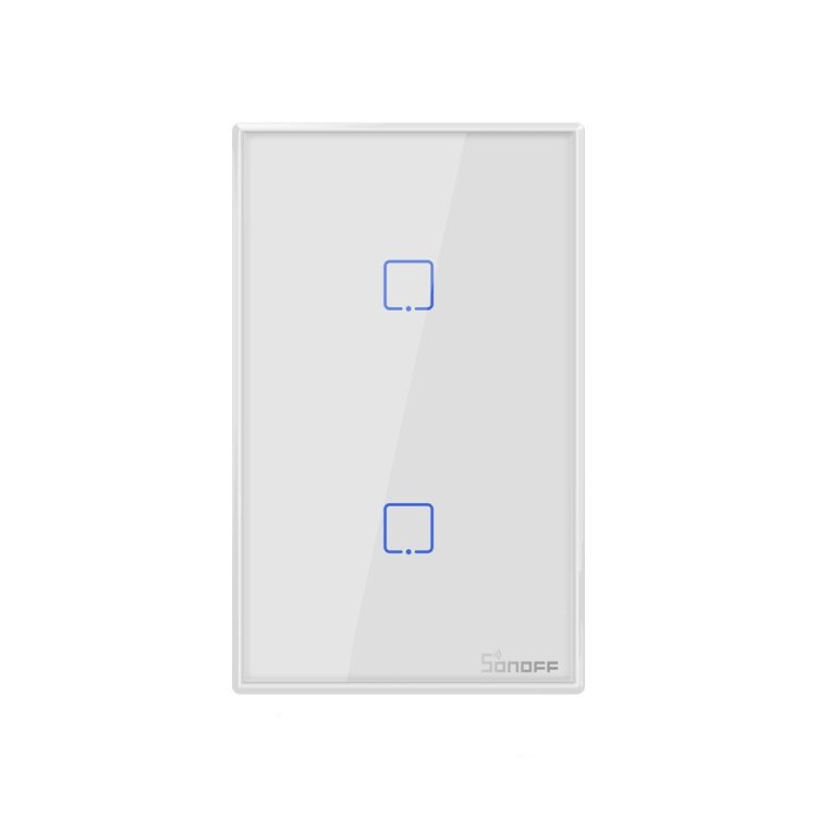 Sonoff T2 Touch 120mm Tempered Glass Panel Wall Switch Smart Home Light Touch Switch, Compatible with Alexa and Google Home, AC 100V-240V, US Plug