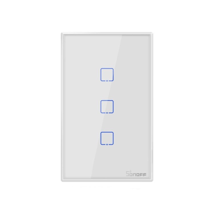 Sonoff T2 Touch 120mm Tempered Glass Panel Wall Switch Smart Home Light Touch Switch, Compatible with Alexa and Google Home, AC 100V-240V, US Plug