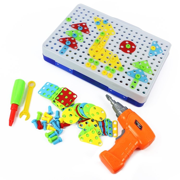 MoFun 608 237 PCS DIY Disassembly Screw Nut Electric Drill Jigsaw Puzzle Educational Toys with Nut Electric MoFun 608 237 PCS DIY Disassembly Screw Nut Electric Drill Jigsaw Puzzle Educational Toys with Nut Electric