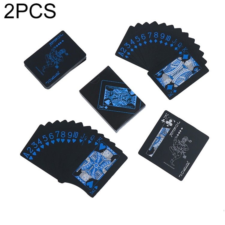 2 PCS Plastic Waterproof PVC Poker Cards, Blue+White, Red+White, Blue+Gold… 2 PCS Plastic Waterproof PVC Poker Cards, Blue+White, Red+White, Blue+Gold…