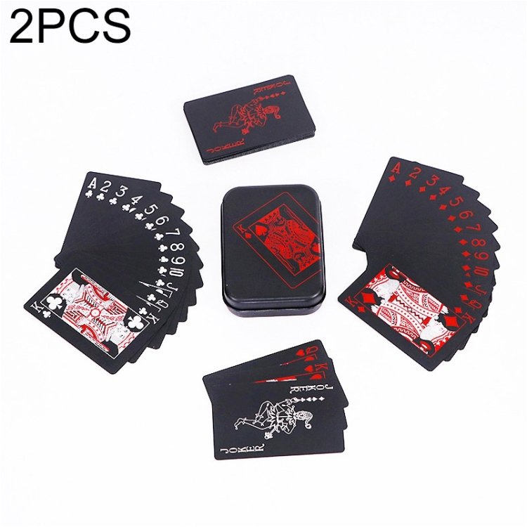 2 PCS Plastic Waterproof PVC Poker Cards, 5.7 x 8.7cm 2 PCS Plastic Waterproof PVC Poker Cards, 5.7 x 8.7cm