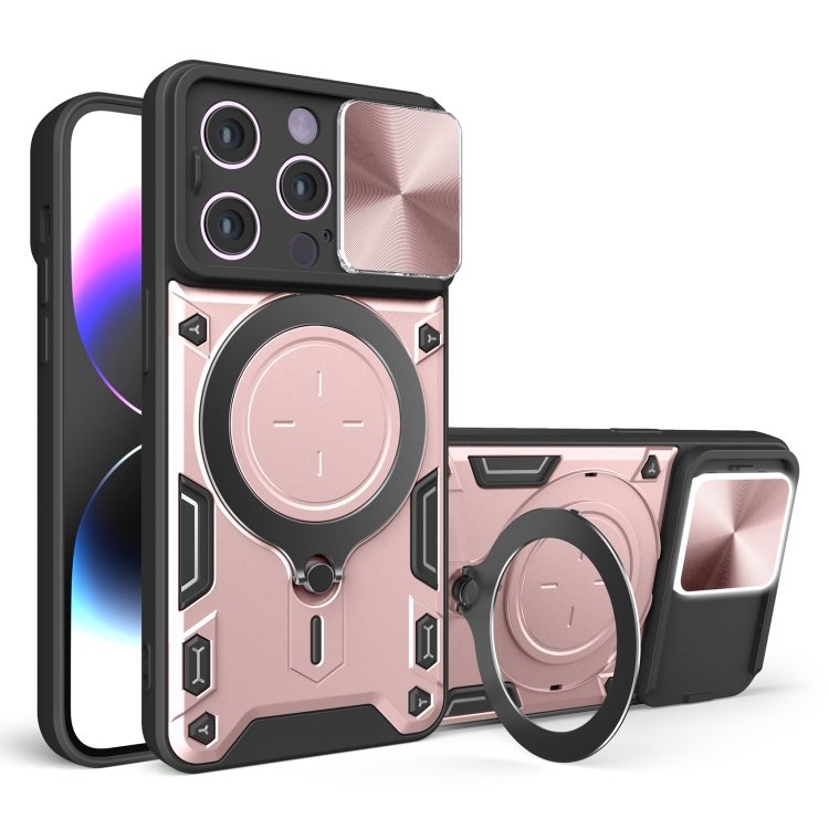 CD Texture Sliding Camshield Magnetic Holder Phone Case, For iPhone 14, For iPhone 14 Pro CD Texture Sliding Camshield Magnetic Holder Phone Case, For iPhone 14, For iPhone 14 Pro
