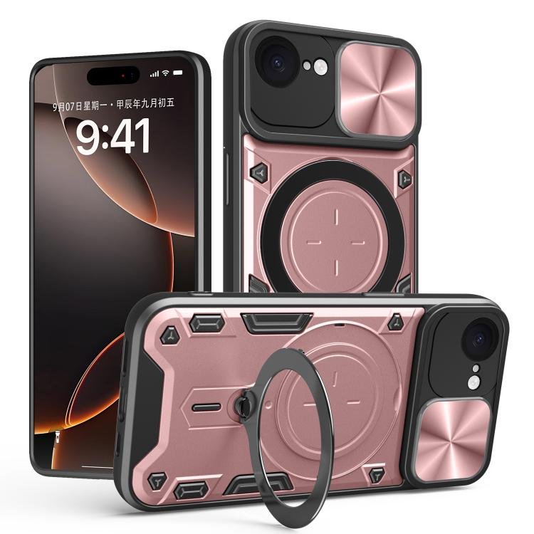 CD Texture Sliding Camshield Magnetic Holder Phone Case, For iPhone 17e / 16e… CD Texture Sliding Camshield Magnetic Holder Phone Case, For iPhone 17e / 16e…