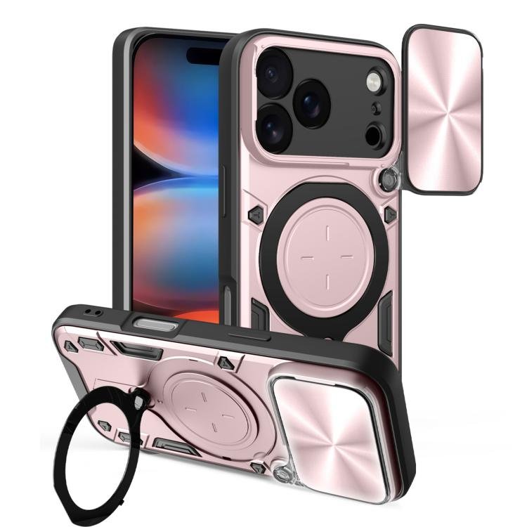 CD Texture Sliding Camshield Magnetic Holder Phone Case, For iPhone 17 Pro, For iPhone 17 CD Texture Sliding Camshield Magnetic Holder Phone Case, For iPhone 17 Pro, For iPhone 17