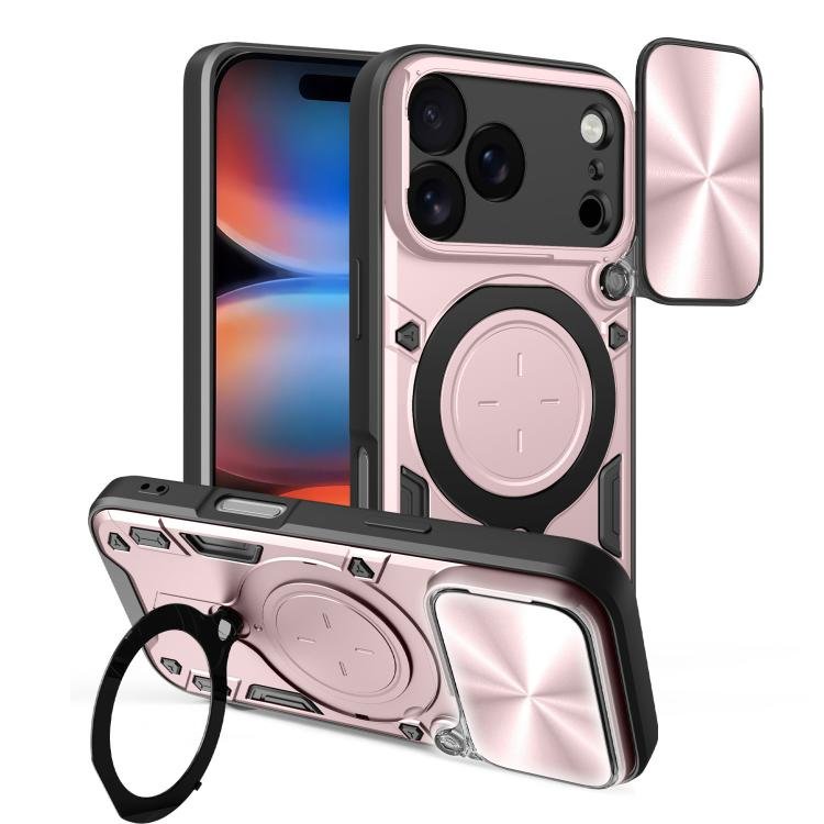 CD Texture Sliding Camshield Magnetic Holder Phone Case, For iPhone 18 Pro, For iPhone 18 Pro Max CD Texture Sliding Camshield Magnetic Holder Phone Case, For iPhone 18 Pro, For iPhone 18 Pro Max