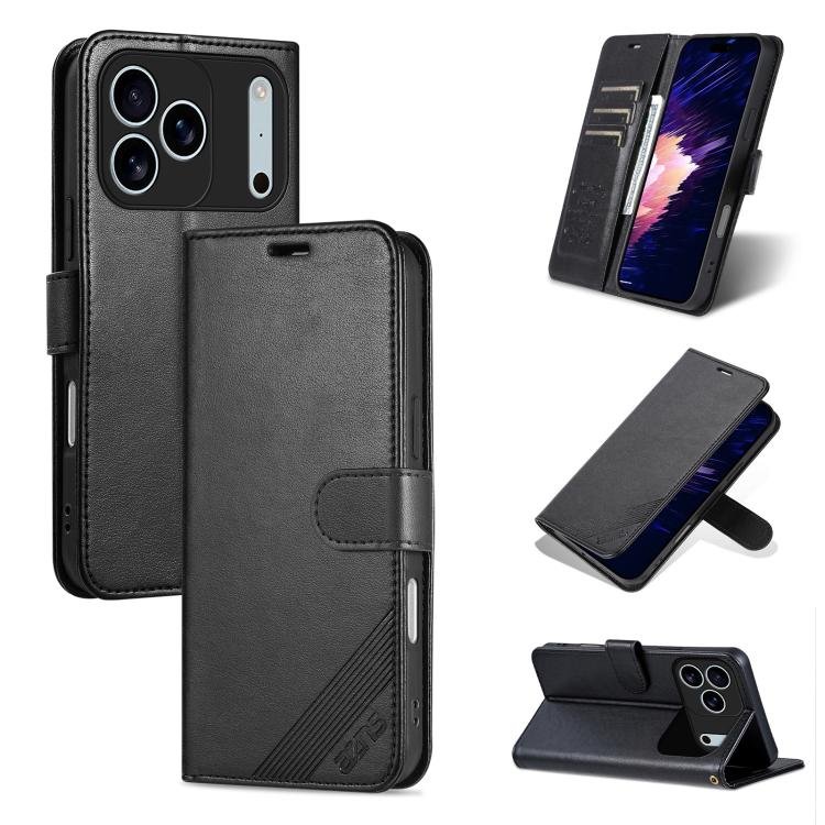 AZNS Sheepskin Texture Flip Leather Phone Case, For iPhone 17 Pro, For iPhone 17, For iPhone Air…