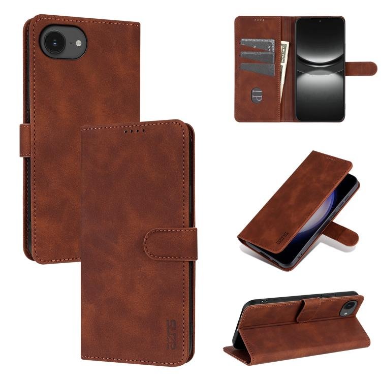 AZNS Skin Feel Calf Texture Flip Leather Phone Case, For iPhone 17e / 16e, For iPhone 17 Pro Max