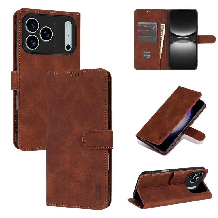 AZNS Skin Feel Calf Texture Flip Leather Phone Case, For iPhone 18 Pro, For iPhone 18 Pro Max