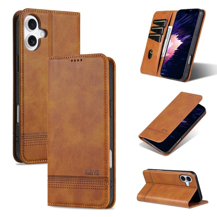 AZNS Magnetic Calf Texture Flip Leather Phone Case, For iPhone 16… AZNS Magnetic Calf Texture Flip Leather Phone Case, For iPhone 16…