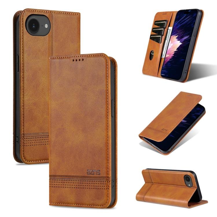 AZNS Magnetic Calf Texture Flip Leather Phone Case, For iPhone 17e / 16e…