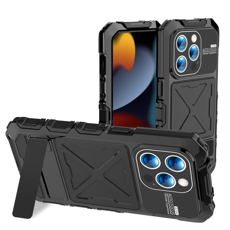 R-JUST Metal + Silicone + Tempered Glass Life Waterproof Phone Case with Holder… R-JUST Metal + Silicone + Tempered Glass Life Waterproof Phone Case with Holder…