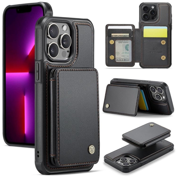 JEEHOOD J05 Business Magnetic Style RFID Leather Phone Case, For iPhone 13 Pr…