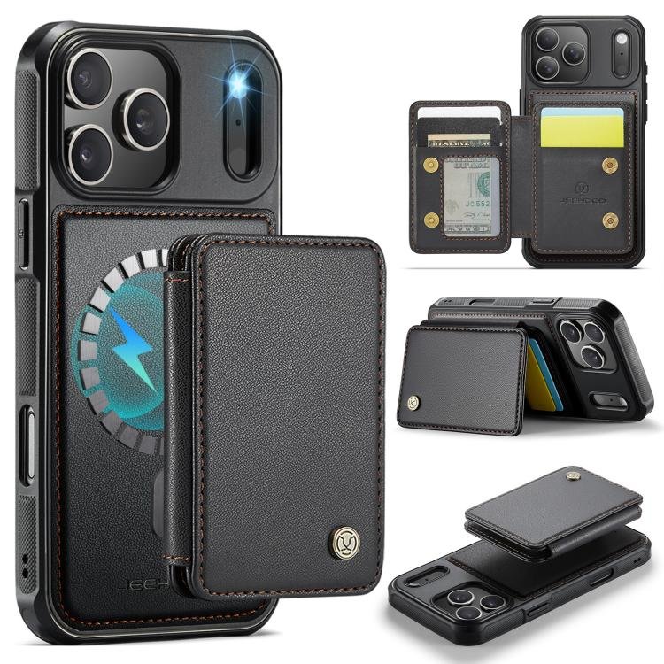 JEEHOOD J05 Business Magnetic Style RFID Leather Phone Case, For iPhone 17 Pr…