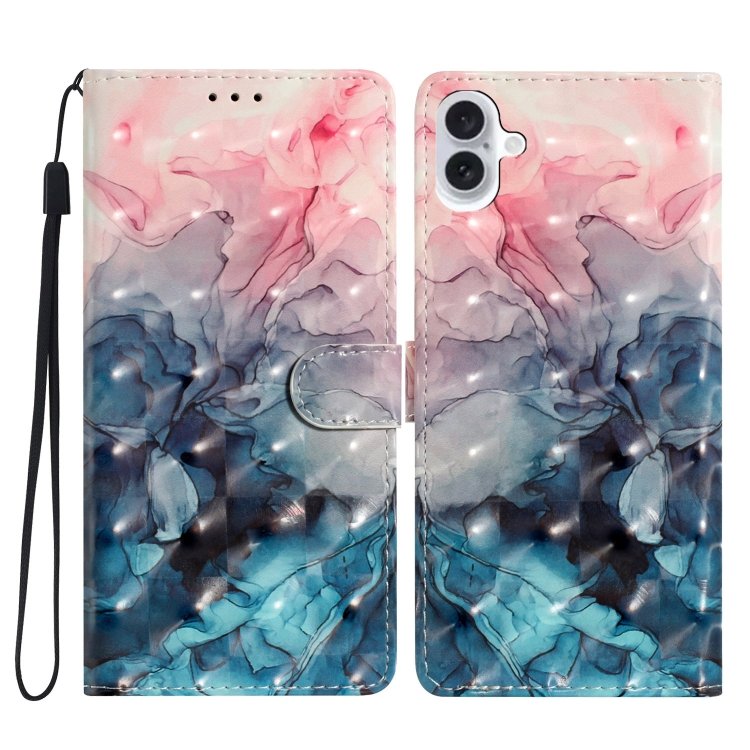 3D Pattern Leather Phone Case, For iPhone 16 3D Pattern Leather Phone Case, For iPhone 16