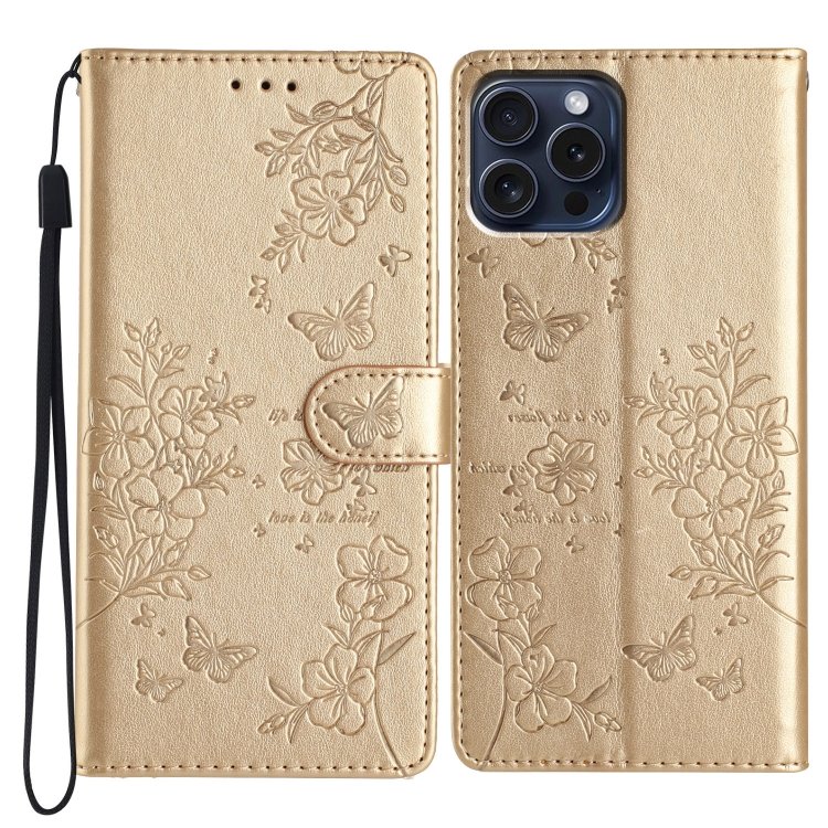 Butterflies and Flowers Leather Phone Case, For iPhone 14 Pro Max, For iPhone SE 2022 / SE 2020