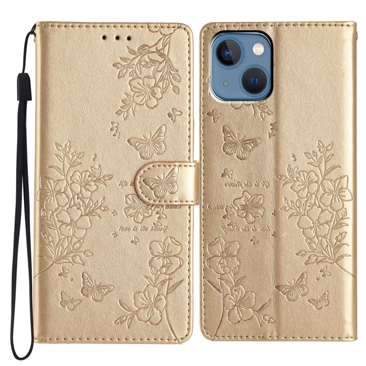 Butterflies and Flowers Leather Phone Case, For iPhone 13, For iPhone 13 mini Butterflies and Flowers Leather Phone Case, For iPhone 13, For iPhone 13 mini