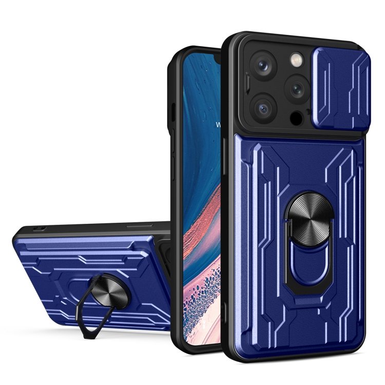 Sliding Camshield TPU+PC Phone Case with Card Slot, For iPhone 15 Pro Sliding Camshield TPU+PC Phone Case with Card Slot, For iPhone 15 Pro