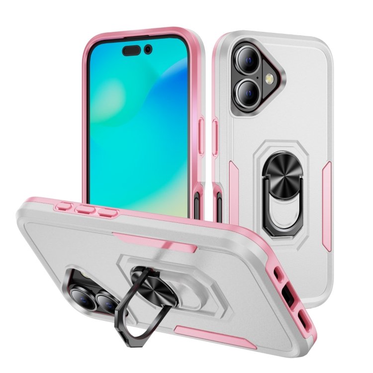 Pioneer Armor Heavy Duty PC + TPU Phone Case with Holder, For iPhone 16 Plus