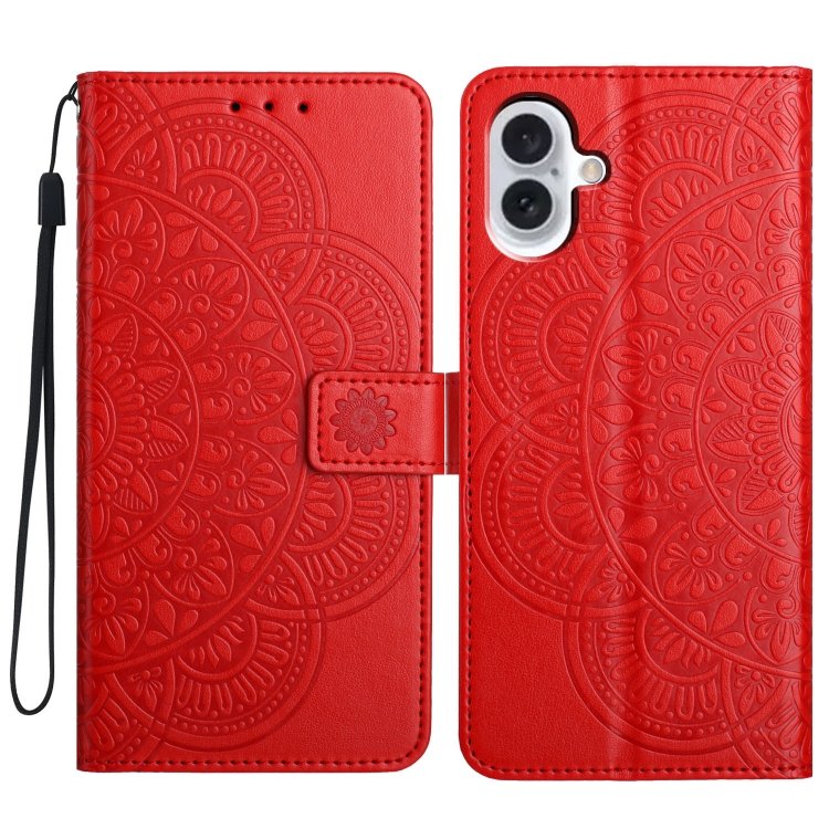 Flower Embossed Leather Phone Case, For iPhone 16 Flower Embossed Leather Phone Case, For iPhone 16
