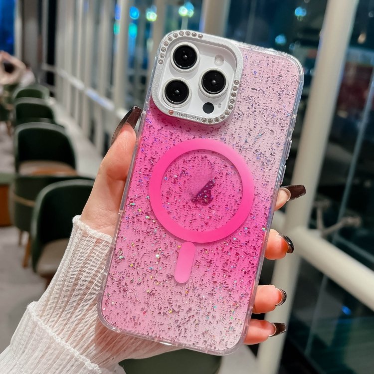 Blink Series Metal Lens Frame MagSafe Magnetic IMD Phone Case, For iPhone 16 Pro, For iPhone 16 Plus