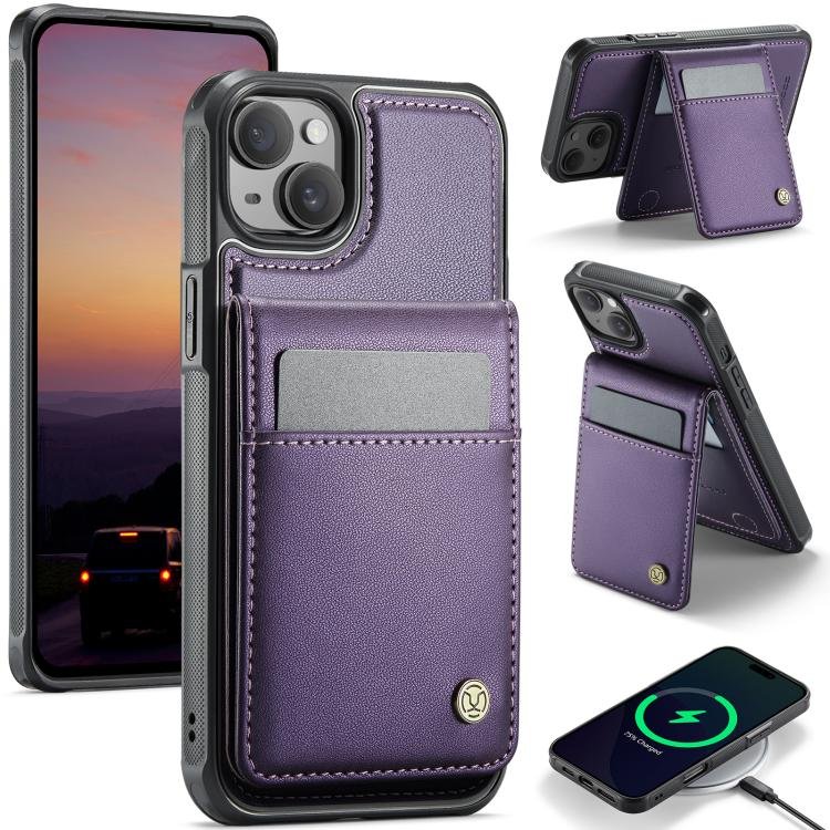 JEEHOOD J06 British Style RFID MagSafe Card Bag PU Phone Case, For iPhone 15…