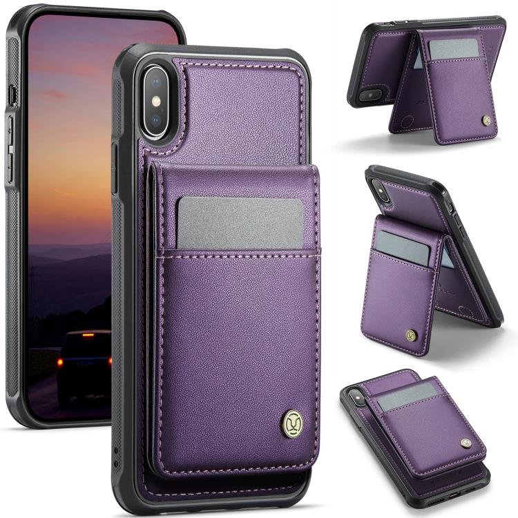 JEEHOOD J06 British Style RFID MagSafe Card Bag PU Phone Case, For iPhone X /… JEEHOOD J06 British Style RFID MagSafe Card Bag PU Phone Case, For iPhone X /…