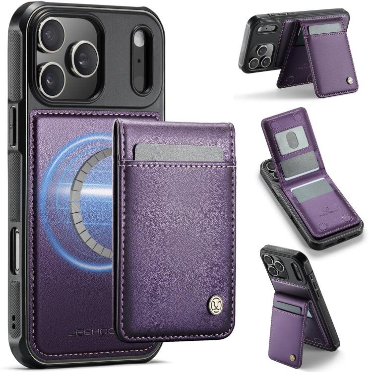 JEEHOOD J06 British Style RFID MagSafe Card Bag PU Phone Case, For iPhone 18 …