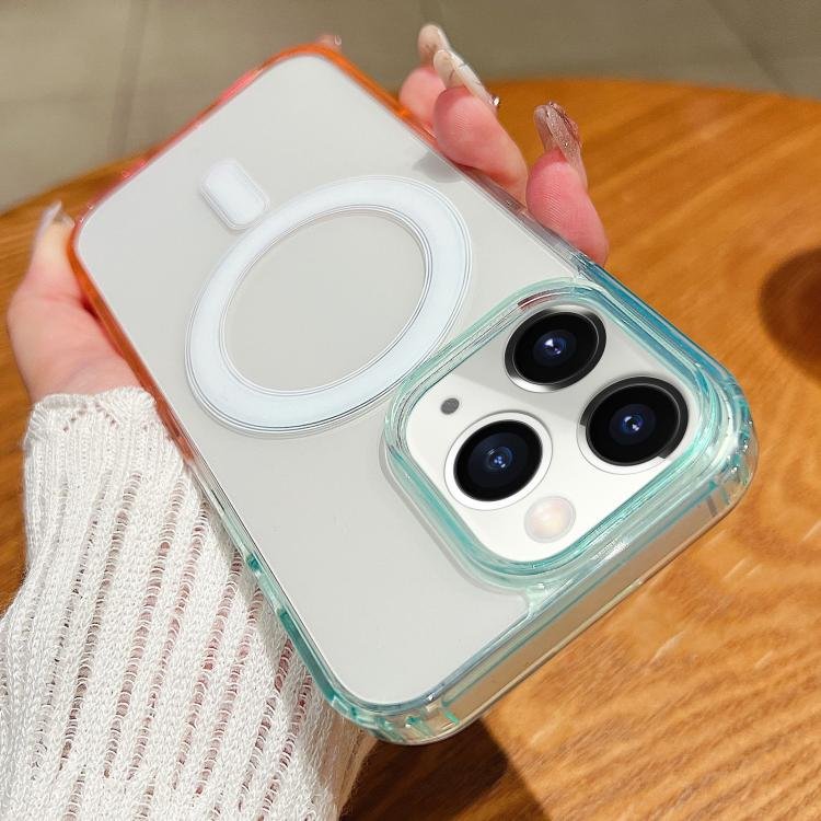 Contrast Color Gradient Transparent MagSafe Phone Case, For iPhone 11 Pro Contrast Color Gradient Transparent MagSafe Phone Case, For iPhone 11 Pro
