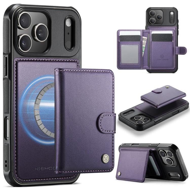 JEEHOOD J09 Buckle Card Bag MagSafe Magnetic Style RFID Leather Phone Case…