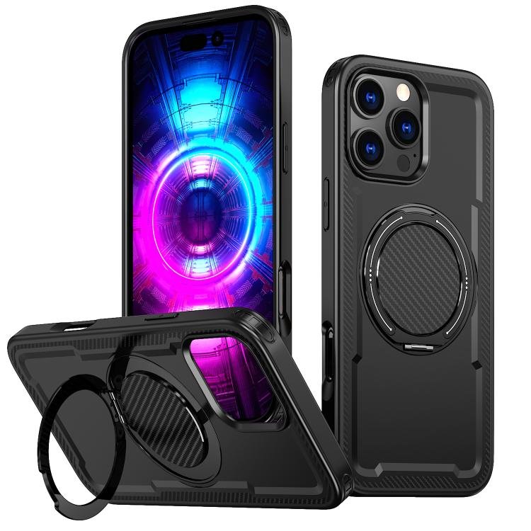 kalebol Metal 360 Degree Rotation Holder MagSafe Phone Case, For iPhone 16 Pro, For iPhone 16 Plus