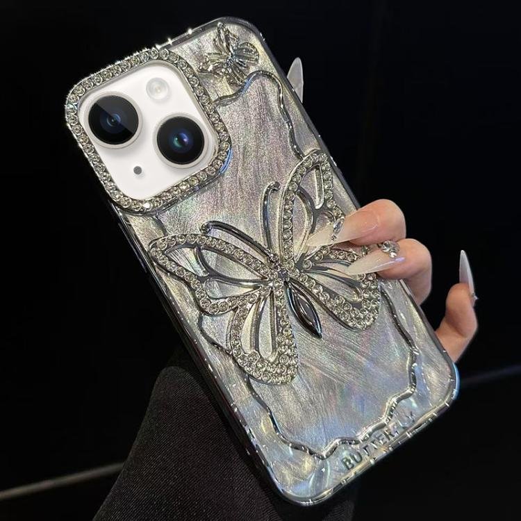 Butterfly Electroplating TPU Phone Case with Epoxy Cardboard, For iPhone 15, For iPhone 14 Plus…
