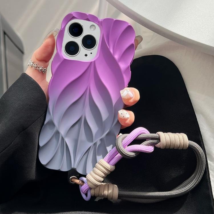 Thickened 3D Leaf Pattern Two-Color Oil-Sprayed TPU Phone Case with Strap, For iPhone 16 Pro… Thickened 3D Leaf Pattern Two-Color Oil-Sprayed TPU Phone Case with Strap, For iPhone 16 Pro…