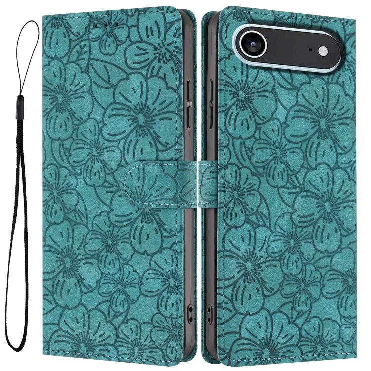 Cherry Blossoms Embossed Leather Phone Case, For iPhone Air Cherry Blossoms Embossed Leather Phone Case, For iPhone Air
