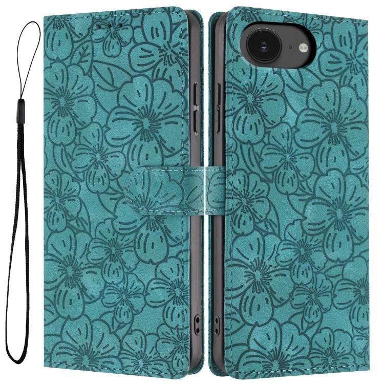 Cherry Blossoms Embossed Leather Phone Case, For iPhone 17e / 16e Cherry Blossoms Embossed Leather Phone Case, For iPhone 17e / 16e