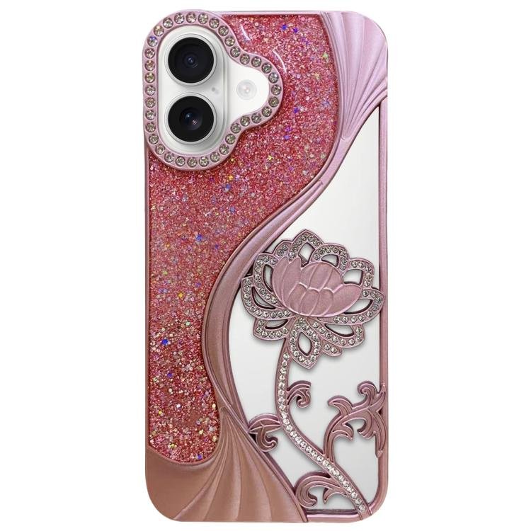 Electroplated TPU Lotus Hollow-carved Rhinestone Glitter Phone Case, For iPhone 17… Electroplated TPU Lotus Hollow-carved Rhinestone Glitter Phone Case, For iPhone 17…