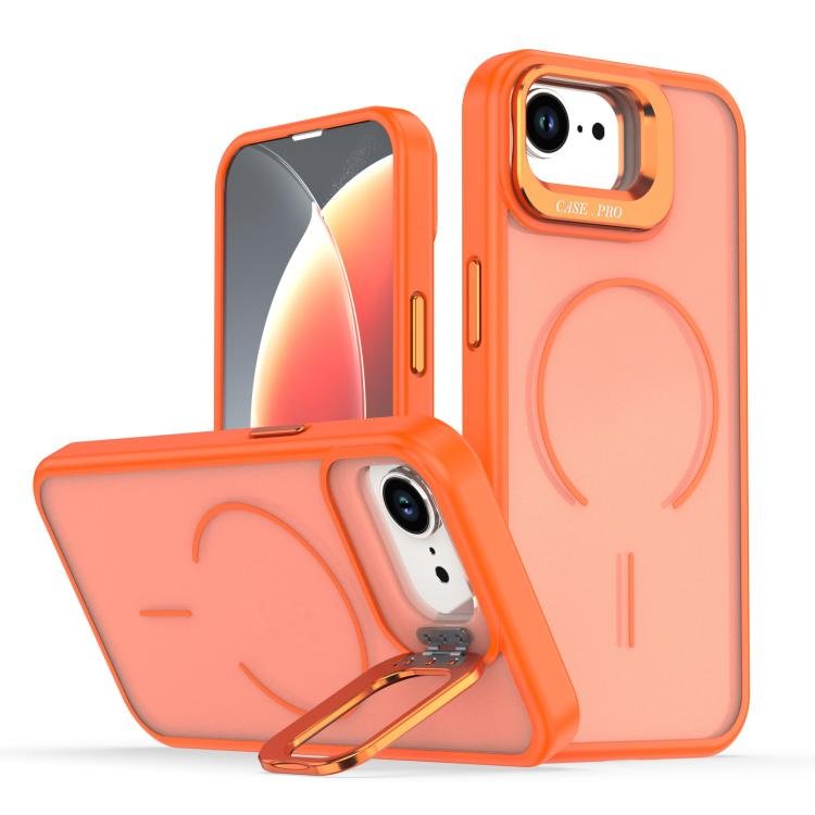 Bright Color Frosted Skin-feel Camera Bracket Magsafe Phone Case, For iPhone 17e / 16e…