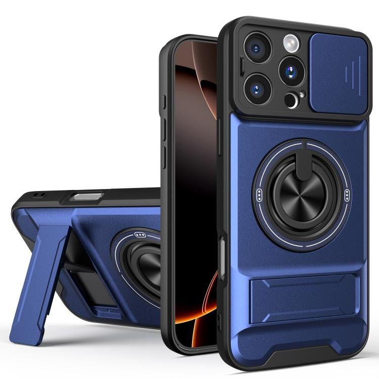 Lens Sliding Window Multifunctional Magnetic Shockproof Phone Case, For iPhone 16 Pro…