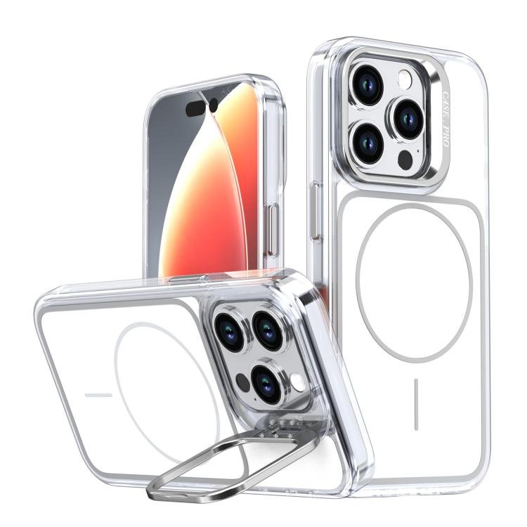 Bright Color Blocking Camera Bracket Magnetic Phone Case, For iPhone 15 Pro, For iPhone 15 Plus