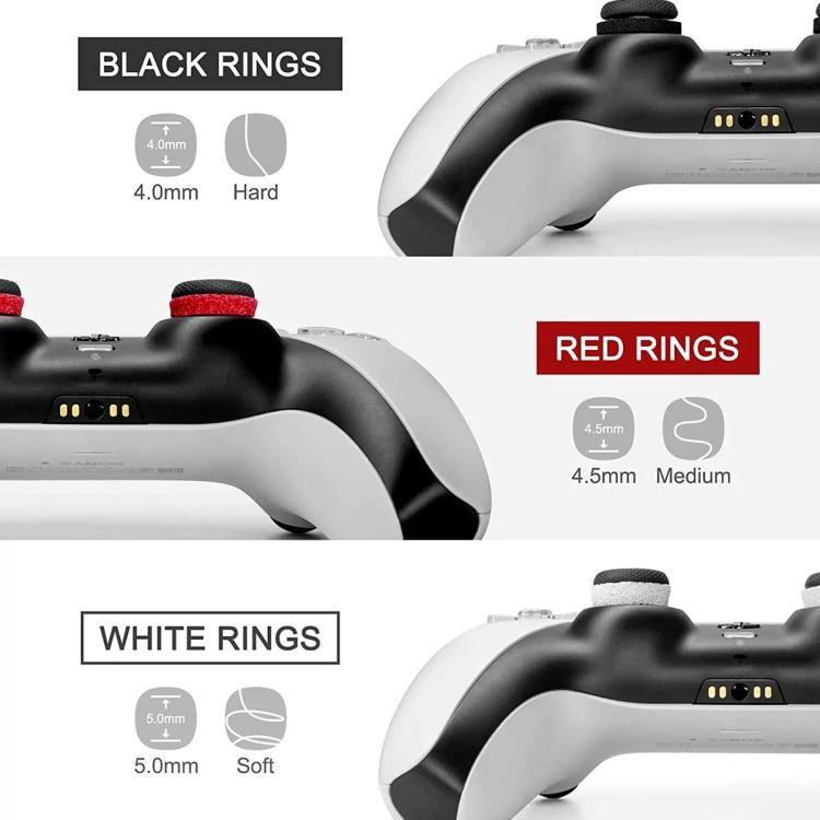 XDcase 8pcs Soft Silicone Aiming Precision Rings for PS4 / PS5 / Xbox / Switch / Google Stadia, 8PCS