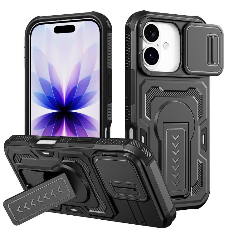 Slid Camera Shield Invisible Holder PC Hybrid TPU Phone Case, For iPhone 17, For iPhone Air Slid Camera Shield Invisible Holder PC Hybrid TPU Phone Case, For iPhone 17, For iPhone Air